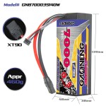 GNB GAONENG 7000MAH 3S 11.1V 140C XT90 RC LiPo Battery 1:10 1:8 Scale RC Car Hard Case Cabled